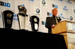 Purdue Boilermakers head coach Danny Hope speaks during the Big Ten media day at the McCormick Place Convention Center.