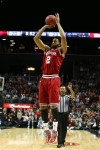 Nov. 20, 2012; Brooklyn, NY, USA; Indiana Hoosiers forward Christian Watford (2) takes a jump shot against the Georgetown Hoyas during the first half at the Legends Classic Championship at Barclays Center. Mandatory Credit: Debby Wong-US PRESSWIRE
