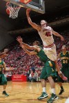 Nov 12, 2012; Bloomington, IN, USA; Indiana Hoosiers forward Cody Zeller (40) battles for a loose ball with North Dakota State Bison at Assembly Hall. Mandatory Credit: Brian Spurlock-US PRESSWIRE