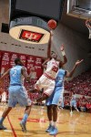 Nov 27, 2012; Bloomington, IN, USA; Indiana Hoosiers guard Remy Abell (23) lays the ball in against the North Carolina Tar Heels at Assembly Hall. Mandatory Credit: Brian Spurlock-US PRESSWIRE
