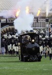 November 24, 2012; West Lafayette, IN, USA; A train leads members of the Purdue Boilermakers to the field before the game against the Indiana Hoosiers at Ross Ade Stadium. Mandatory Credit: Sandra Dukes-US PRESSWIRE
