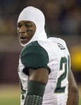 Nov 24, 2012; Minneapolis, MN, USA: Michigan State Spartans running back Le'Veon Bell (24) looks on from the sideline during the second half against the Minnesota Golden Gophers at TCF Bank Stadium. Michigan State won 26-10. Mandatory Credit: Jesse Johnson-US PRESSWIRE