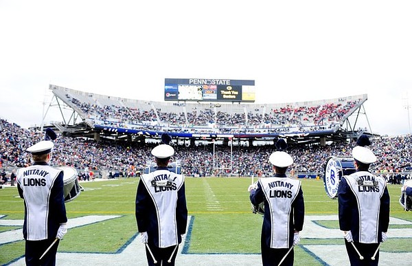 November 24, 2012; University Park, PA, USA; Penn State Nittany Lions band members get ready to play before the game against the Wisconsin Badgers at Beaver Stadium. Mandatory Credit: Evan Habeeb-US PRESSWIRE