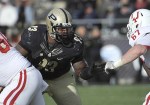 November 24, 2012; West Lafayette, IN, USA; Purdue Boilermakers defensive tackle Kawann Short (93) during the game against the Indiana Hoosiers at Ross Ade Stadium. Mandatory Credit: Sandra Dukes-US PRESSWIRE
