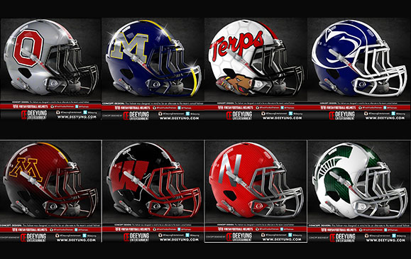 big ten football helmets