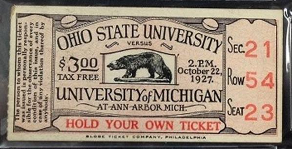 Photo Michigan Football Tickets Resemble Those From 1927 Big Ten Network