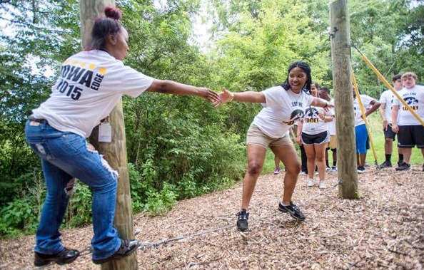 Incoming freshmen from this year's Iowa Edge program "learn the ropes" of adjusting to life on campus.