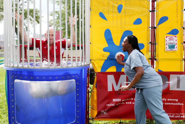 Dombrowski gets dunked.