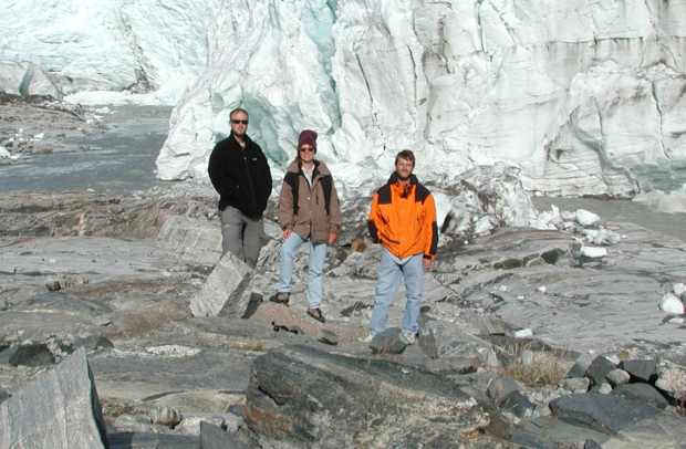 Fritz (center) in Greenland with colleagues.