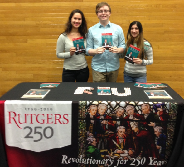 Students help promote the SAS Honors Program Richard D. Heffner Open Mind Lecture.