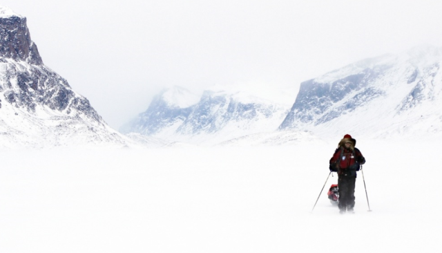 Doering on a trek in the Arctic