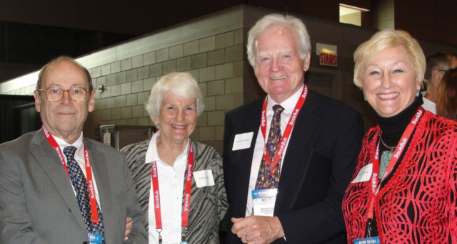 Rubin (center left) with fellow book lovers