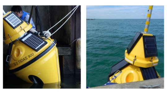 Two Lake Michigan weather buoys.