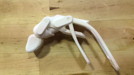 Prosthetic finger design by Brian Jordan and 3D printed at the University of Maryland