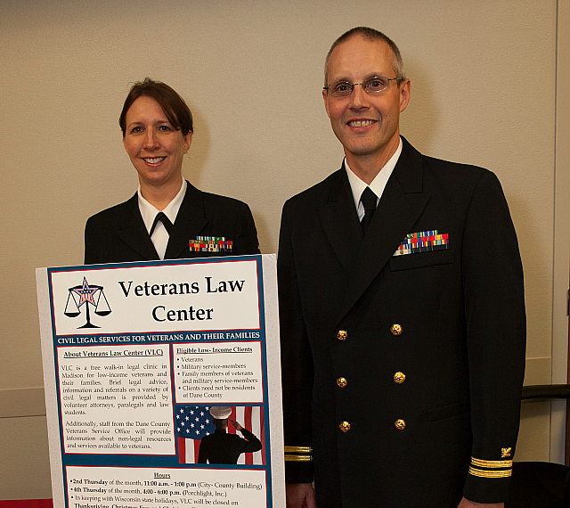 Clients (in uniform) at the University of Wisconsin Veterans Law Center clinic