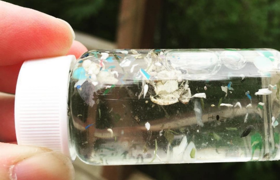 A vial containing microplastics collected by the eXXpedition 2016 in the Great Lakes