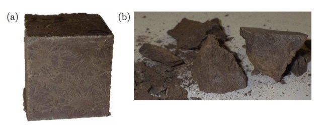 An example of a casting of concrete that could be made from Martian soil.