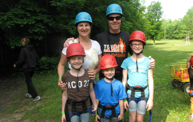 A family at Ohio Military Kids event