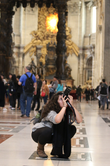 Rutgers grad Victoria Gonzalez snaps a picture in the Vatican.