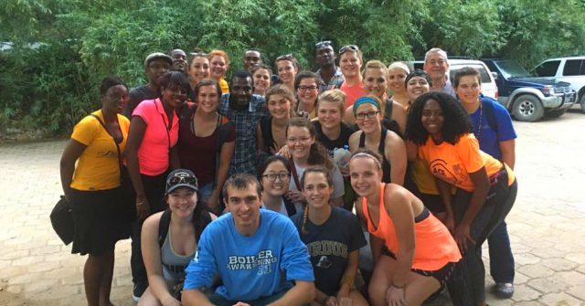 Group of Purdue University students and translators in Haiti