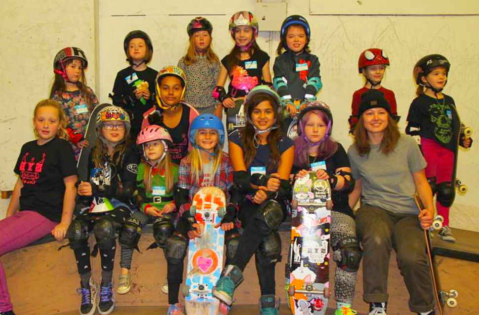 Riders at a GRO skateboarding event