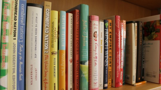 A collection of books in the Indiana University Food Institute's new library