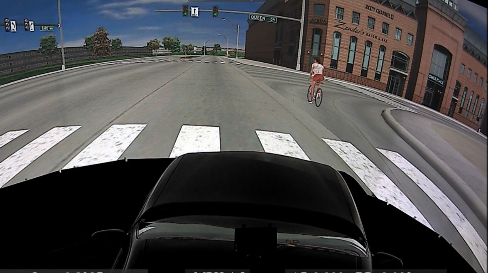 Inside University of Iowa's driving simulator