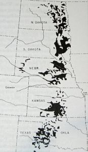 Map of trees planted as part of the Great Plains Shelterbelt
