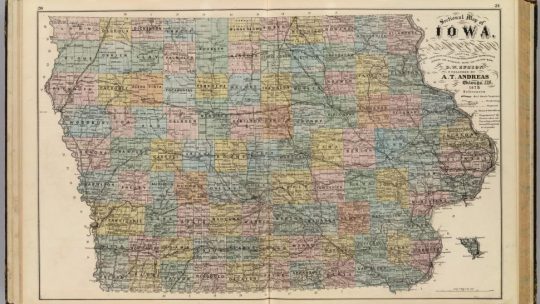 An old map of Iowa