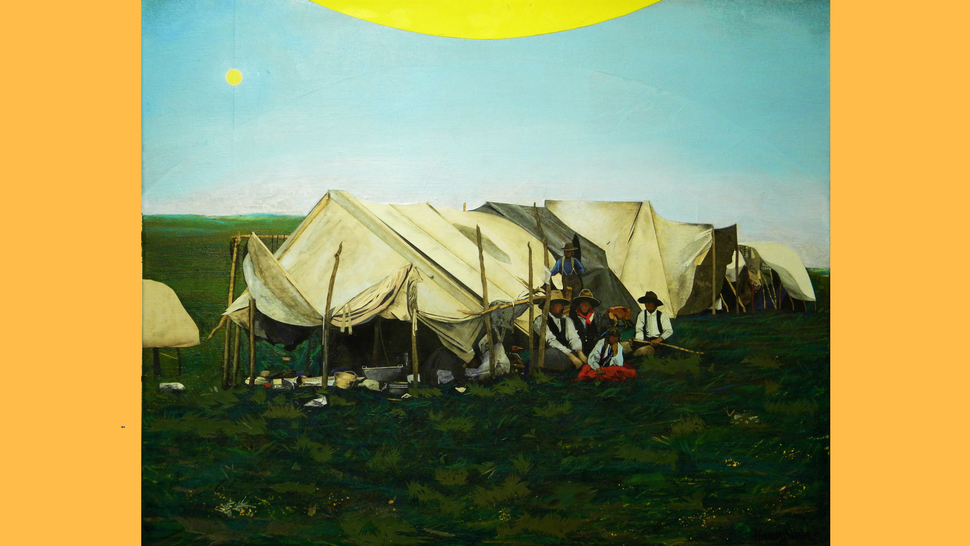 Detail from Henry Payer's piece "Winnebago Camp."