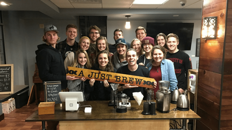 The student volunteers of A Just Brew at the University of Wisconsin-Madison