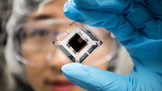 An efficient "organic" photovoltaic material developed at the University of Michigan