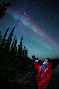 Jose Francisco Salgado photographing the Northern Lights 