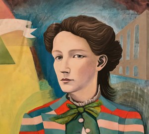 A painting of Victoria Woodhull by Rutgers University student and artist Valerie Suter