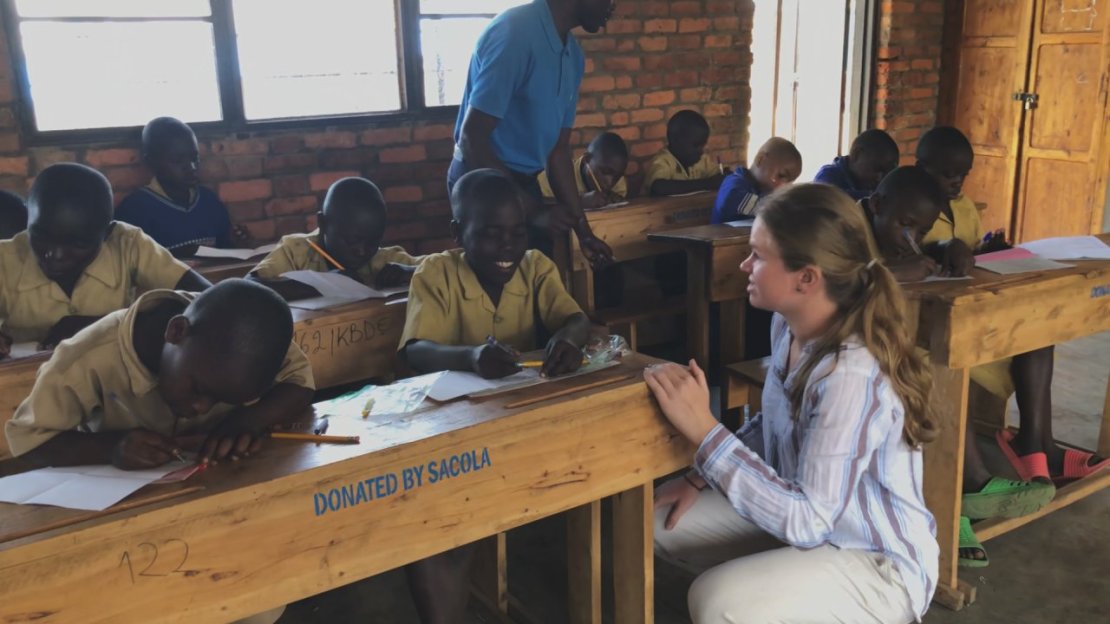 Indiana University students working as tutors in Rwanda for the Books and Beyond program