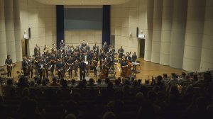 The Northwestern Medical Orchestra takes a bow at one of their frequent concerts. 