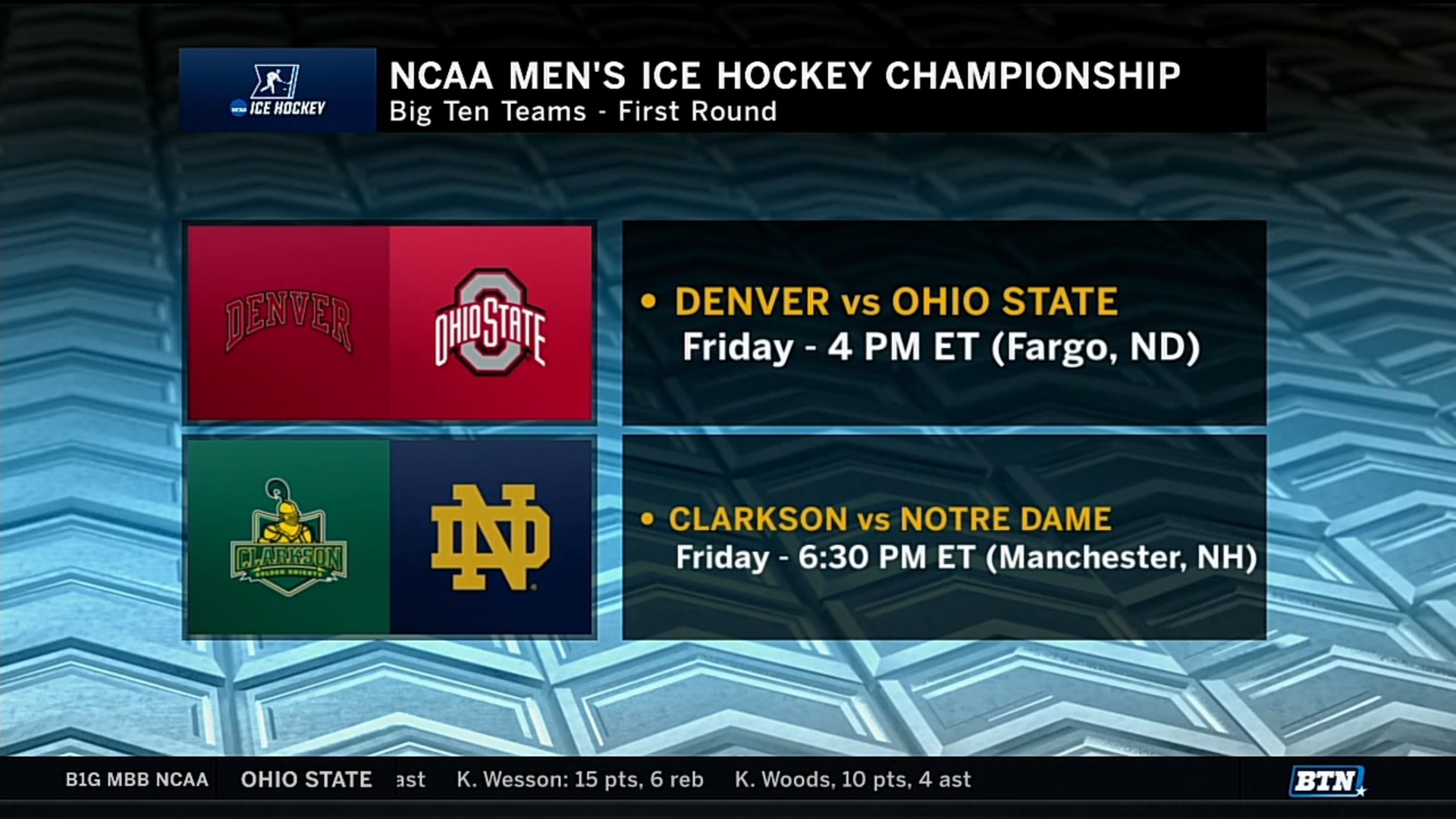 Notre Dame Ohio State Make Ncaa Men S Hockey Tournament Big Ten Network